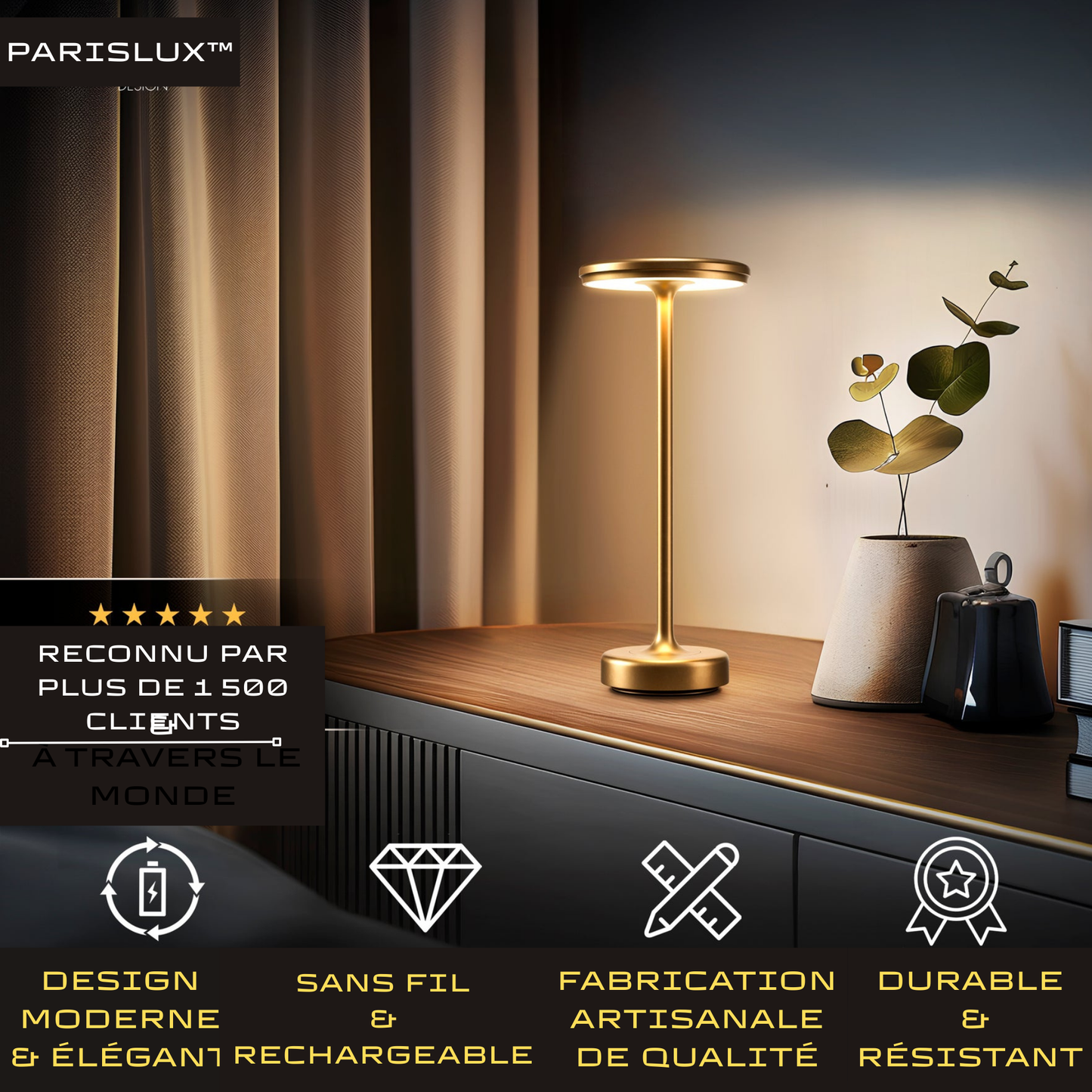 ParisLux™ – Lampe Rechargeable Sans Fil